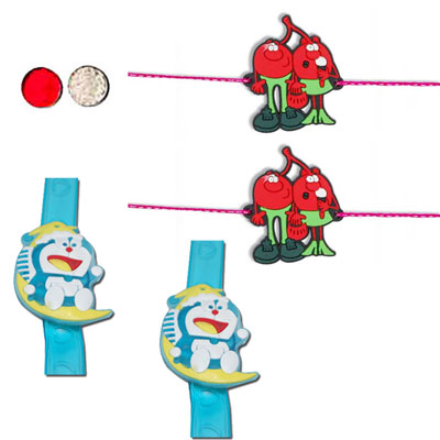 "KIDS RAKHI WITH LIGHTING -KID-7020 A (2 RAKHIS), Kids Rakhi - KID-7170A (2 RAKHIS) - Click here to View more details about this Product